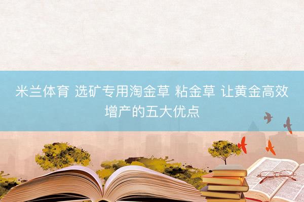 米兰体育 选矿专用淘金草 粘金草 让黄金高效增产的五大优点