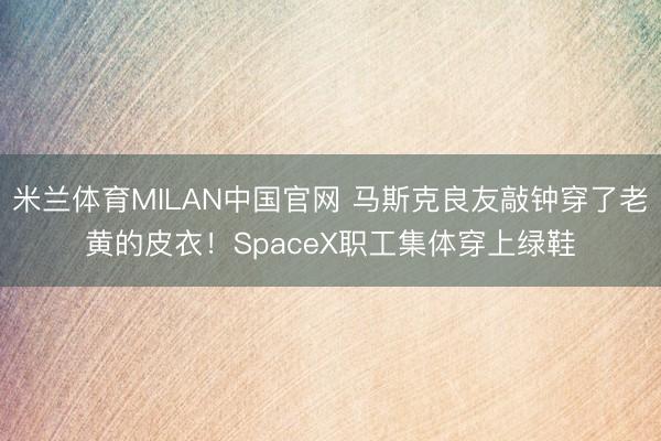 米兰体育MILAN中国官网 马斯克良友敲钟穿了老黄的皮衣！SpaceX职工集体穿上绿鞋
