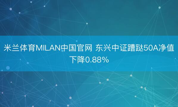 米兰体育MILAN中国官网 东兴中证蹧跶50A净值下降0.88%