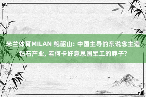 米兰体育MILAN 鲍韶山: 中国主导的东说念主造钻石产业， 若何卡好意思国军工的脖子?